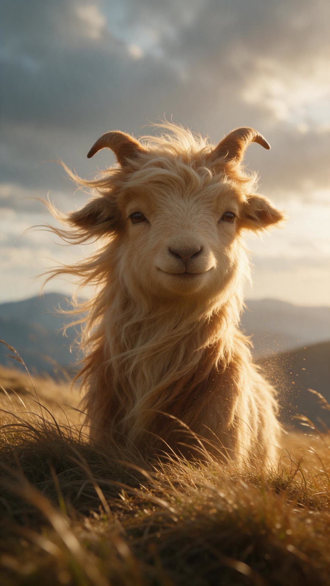 Woolly creature, the generated first frame