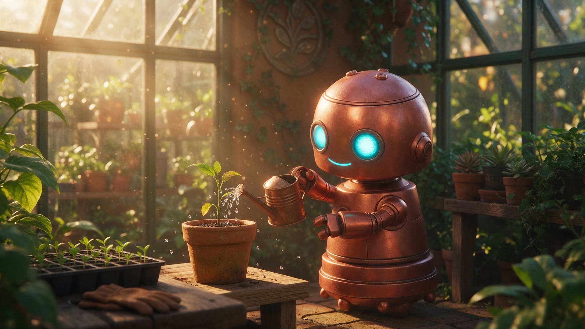 Greenhouse robot, the generated first frame