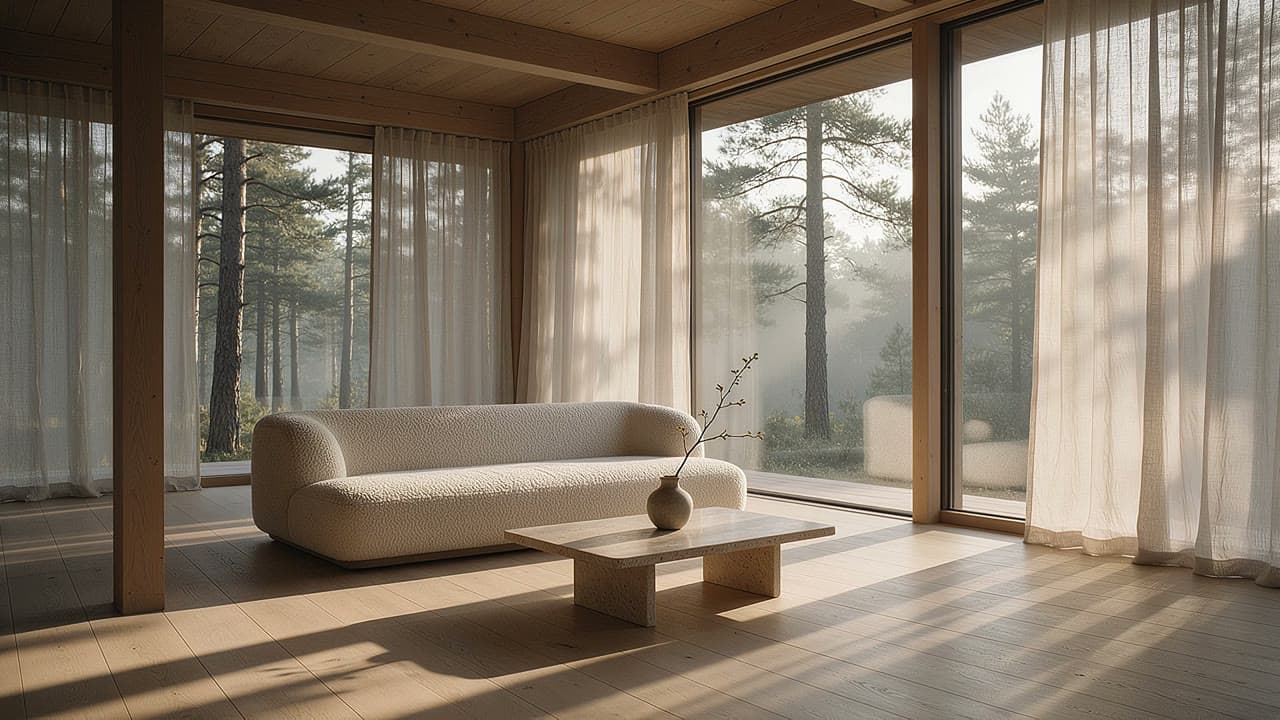 Forest living room, generated on Leap