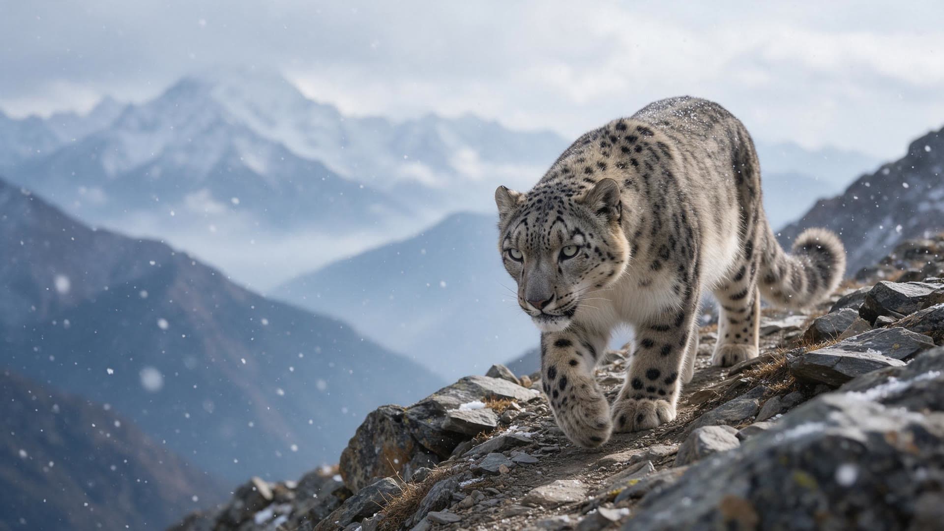 Snow leopard, the generated first frame